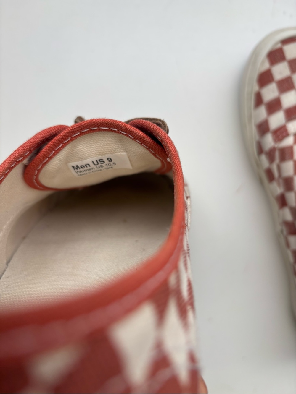 Vans Rust & White Checkerboard Sneakers - Picture 5 of 6